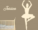 Ballet Dancer Customized Name Vinyl Decal Nursery Sticker